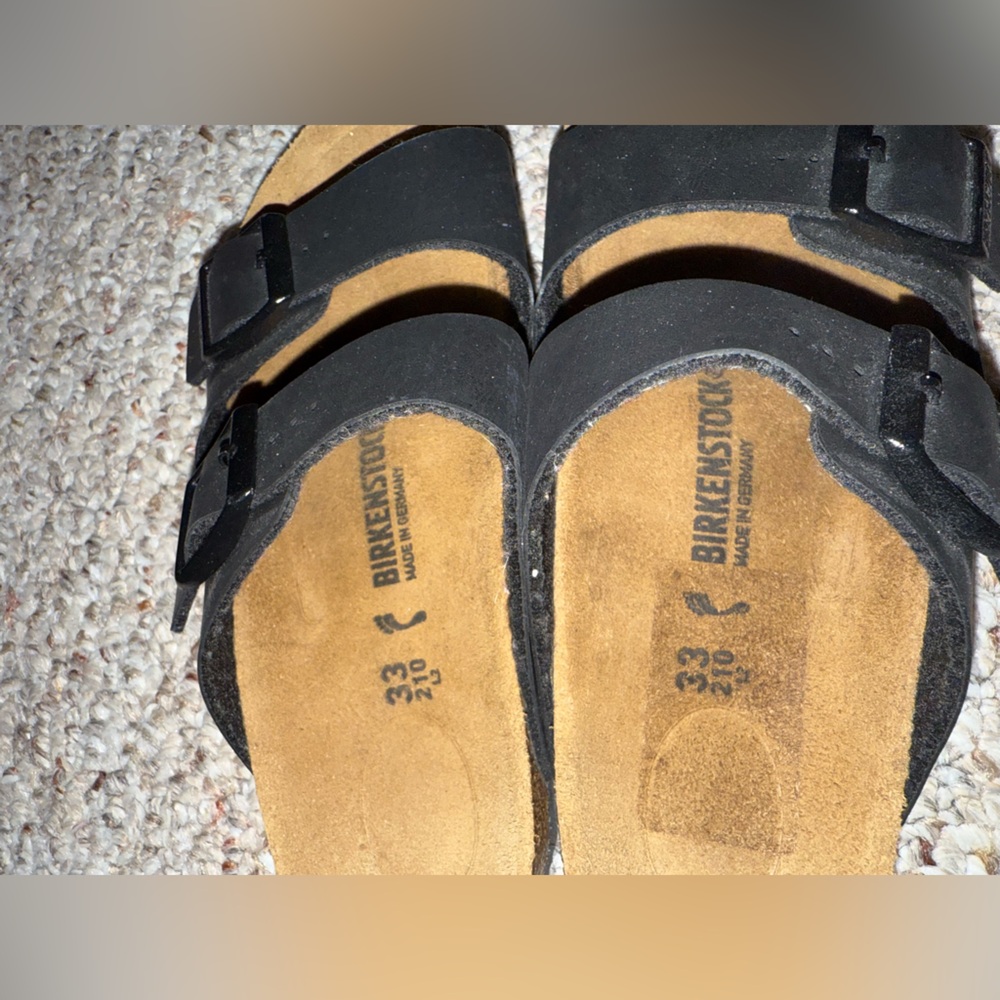 Birkenstock Slip-on Buckle Sandals Kids Black Size 33 US 2 - Picture 3 of 8